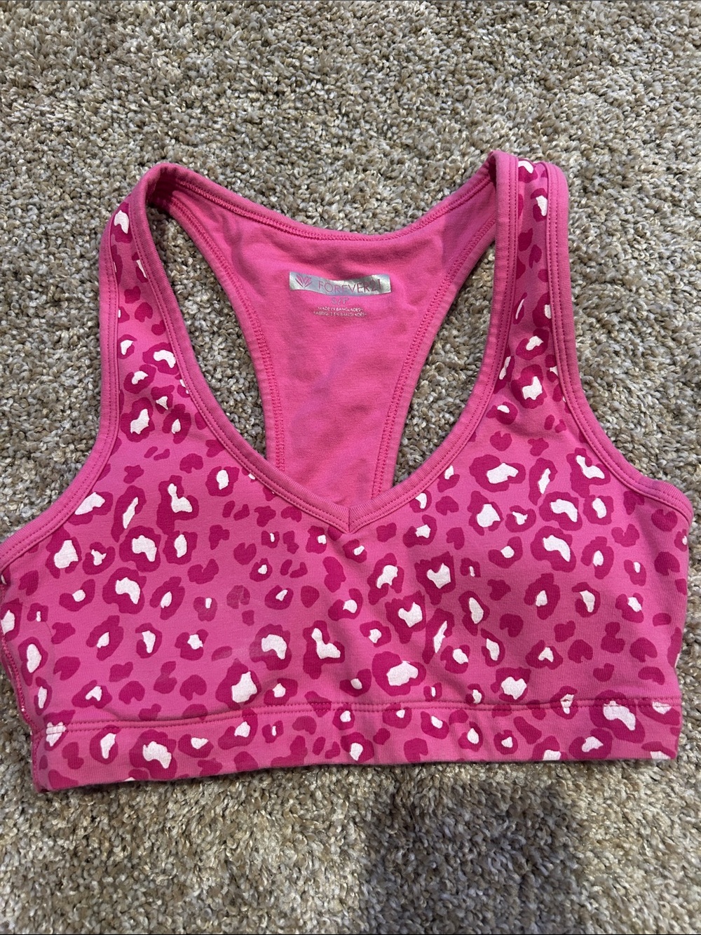 Forever 21 Hot Pink Leopard Print Sports Bra